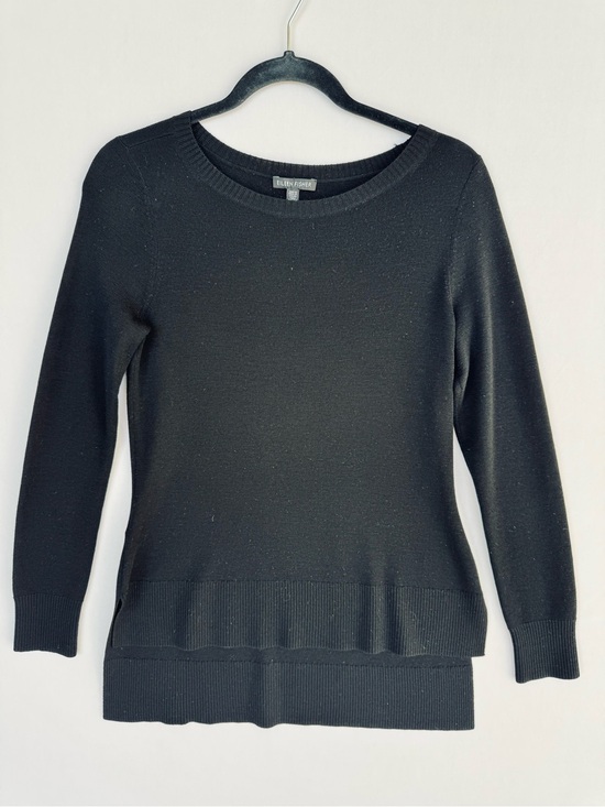 Eileen Fisher Sweaters - Eileen Fisher Merino Wool Black Long Sleeve Crewneck Sweater